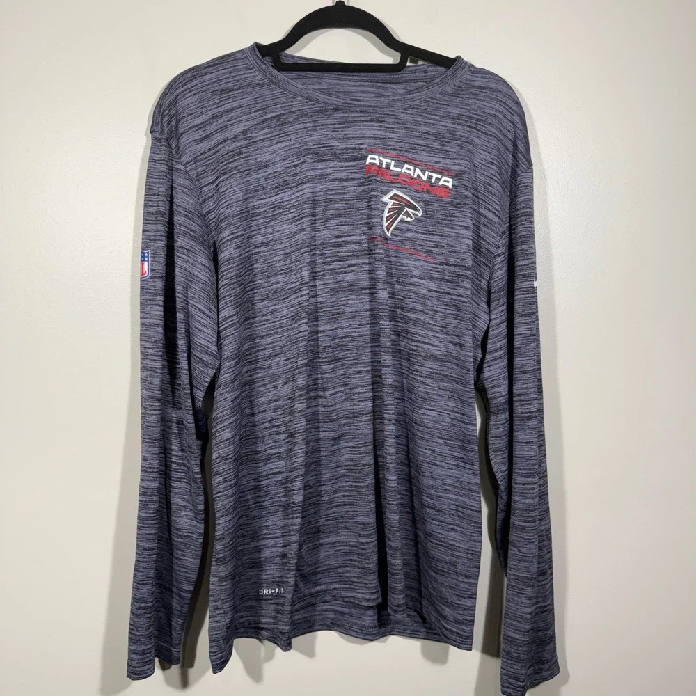 Nike Atlanta Falcons NFL Dri-FIT Long Sleeve Shirt Unisex Heather Gray size L‎